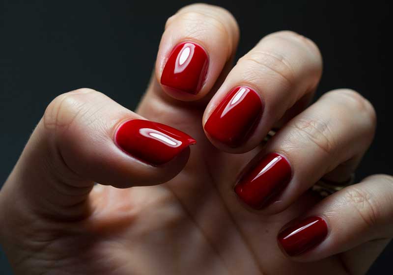 Unhas com esmaltação em gel